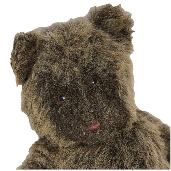 Vintage Mohair Teddy Bear Shaggy Brown Plush Handmade Stuffed Granny Core - Picture 3 of 5